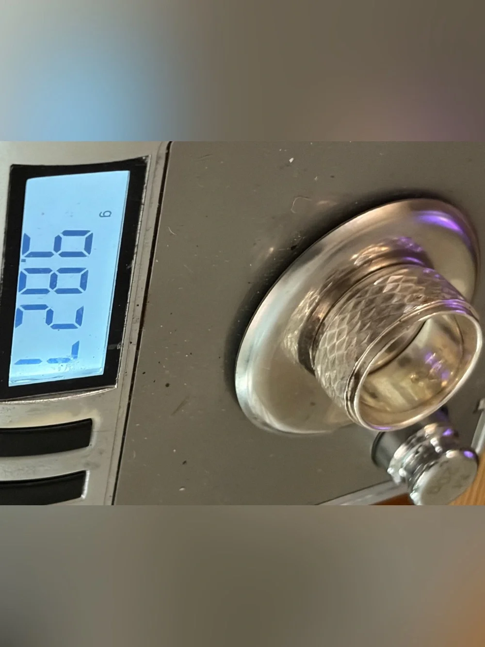 Unisex Sterling Silver Textured Wide Band Ring - Silver